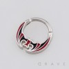 GOTHIC BAT ENAMEL WINGS SEPTUM CLICKER RING 316L SURGICAL STEEL